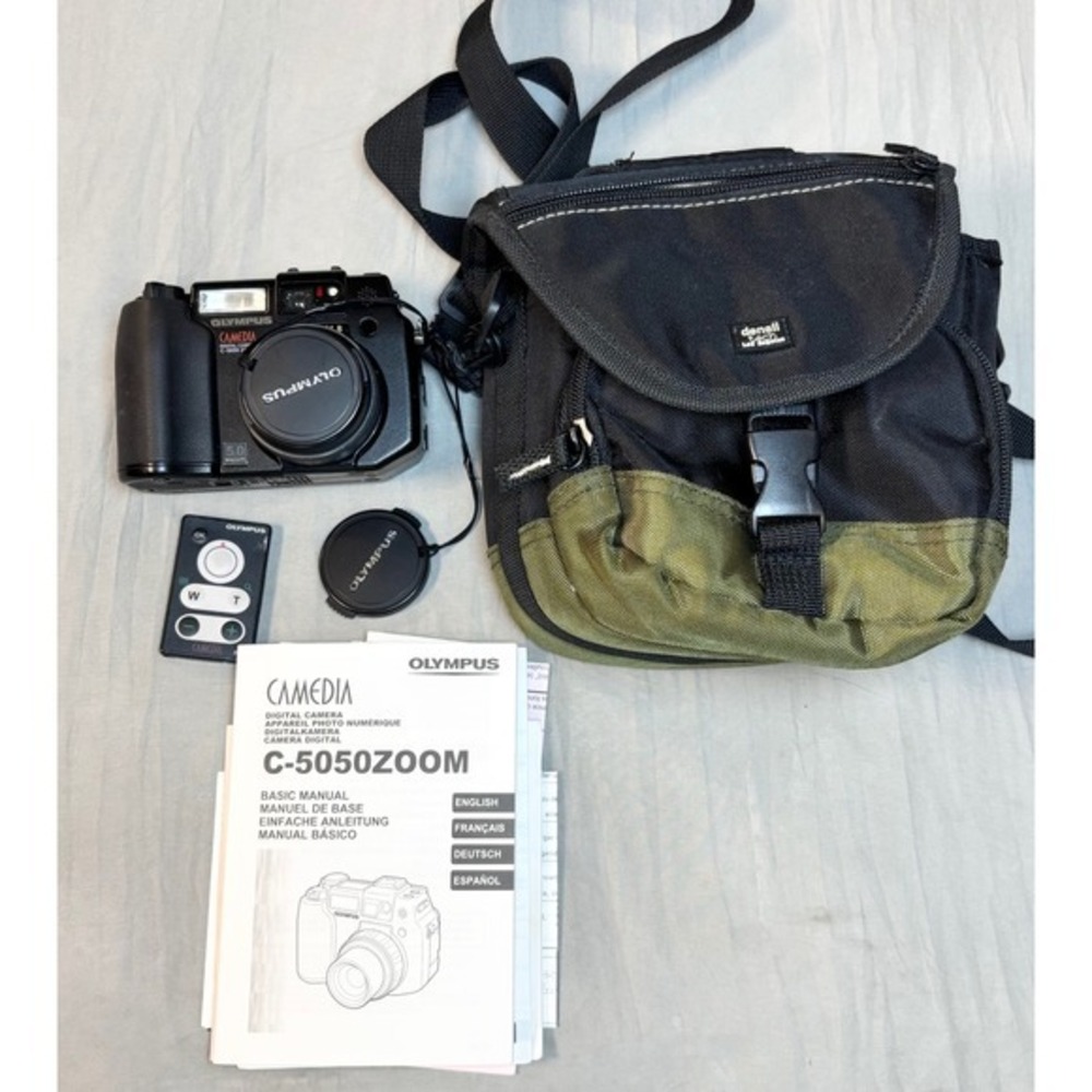 Olympus Camedia C-5050 Zoom Digital Camera Bundle with  Remote Manuals case